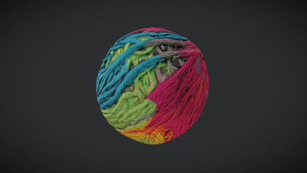 Yarn Ball - Colorfull - low poly PBR 3d model