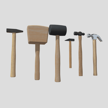 Hammer Pack - low poly PBR 3d model