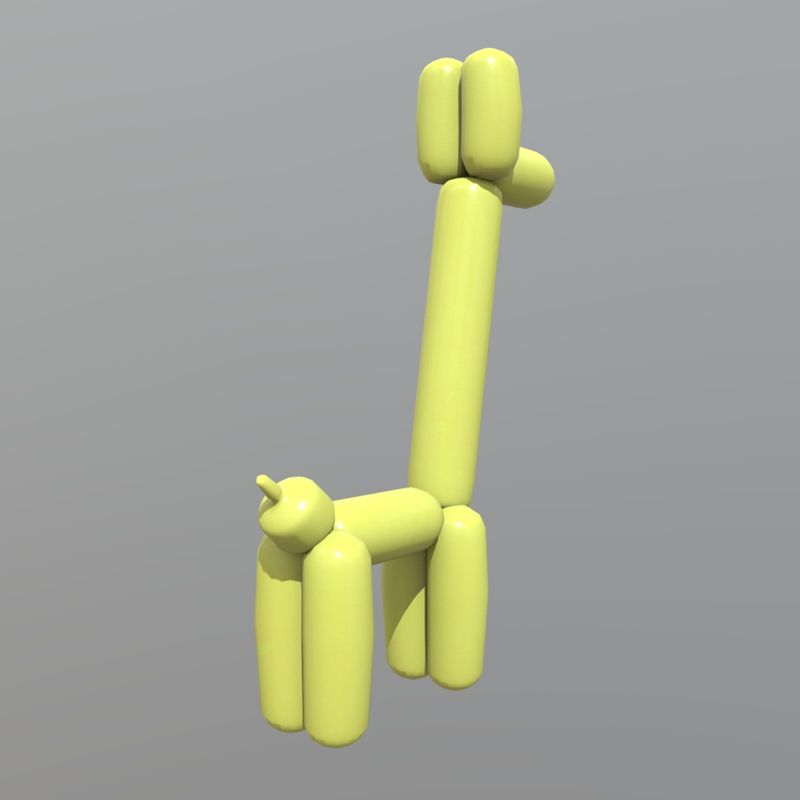 Balloon Giraffe - low poly PBR 3d model