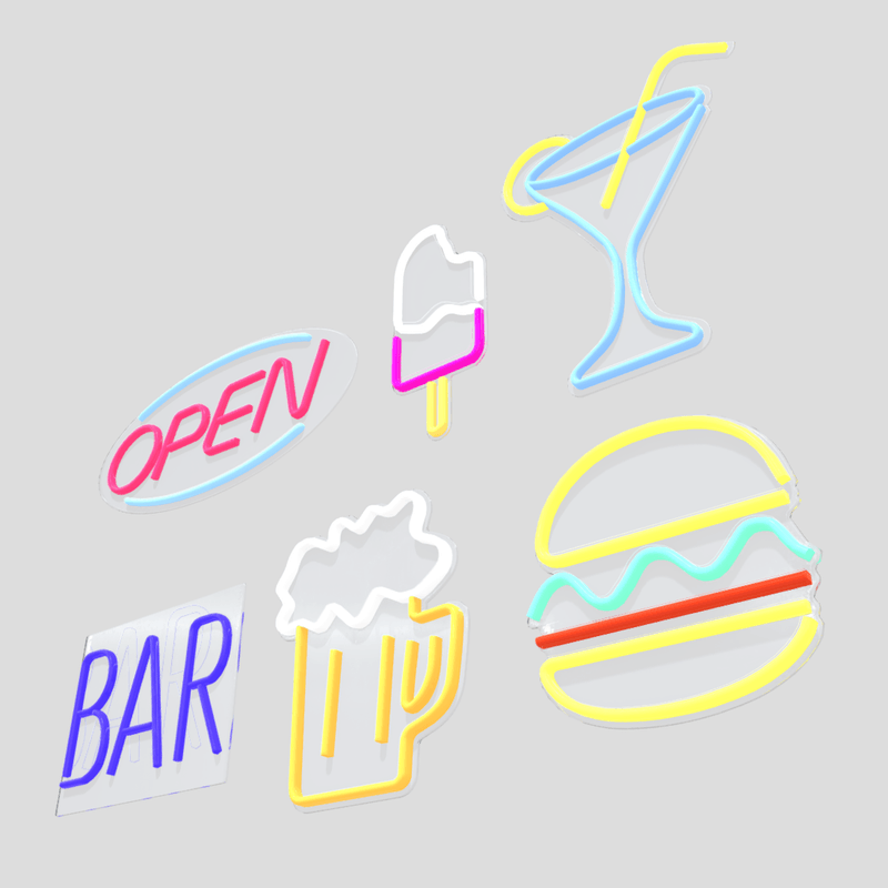 Neon Sign Pack - low poly PBR 3d model