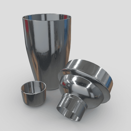 Cocktail Shaker Open - low poly PBR 3d model