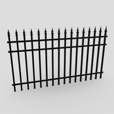 Iron Fence 4 - low poly PBR 3d model