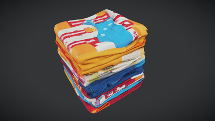 Blanket Stack - low poly PBR 3d model
