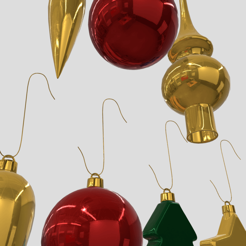 Christmas Bauble Pack - low poly PBR 3d model