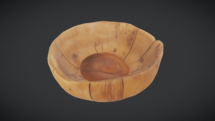 Wooden Bowl 3 - low poly PBR 3d model