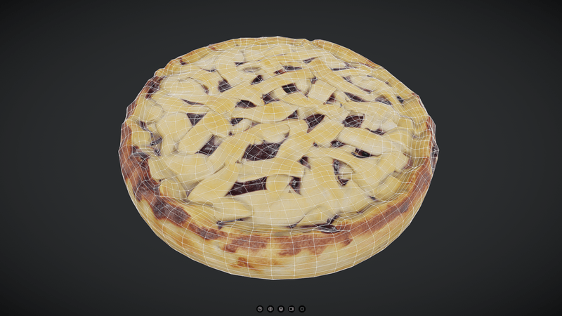 Berry Pie - low poly PBR 3d model