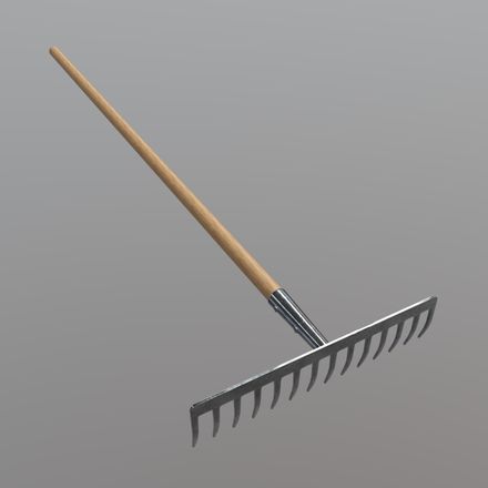 Rake 1 - low poly PBR 3d model