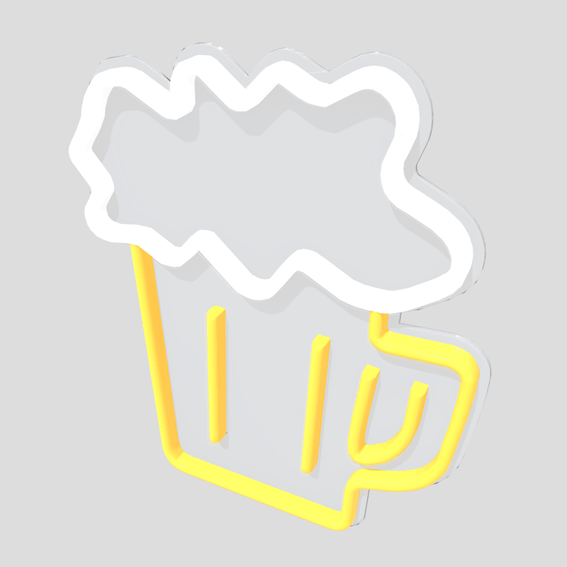Neon Sign Beer - low poly PBR 3d model