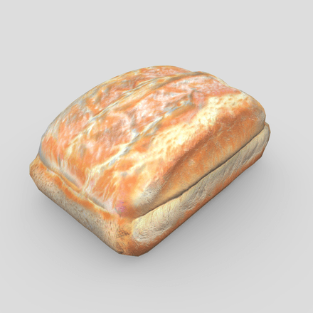 White bread 2 - low poly PBR 3d model