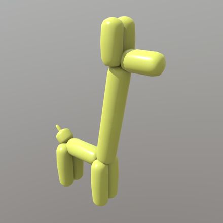 Balloon Giraffe - low poly PBR 3d model