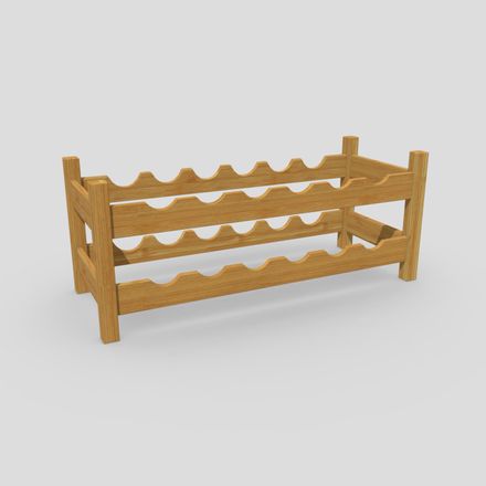 CC0 - Wine Shelf - low poly PBR 3d model