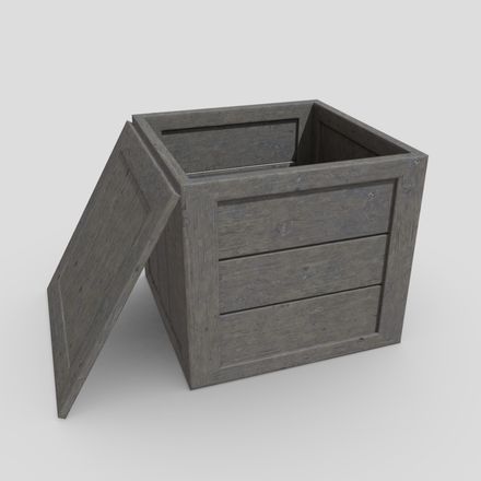 Wooden Box - low poly PBR 3d model