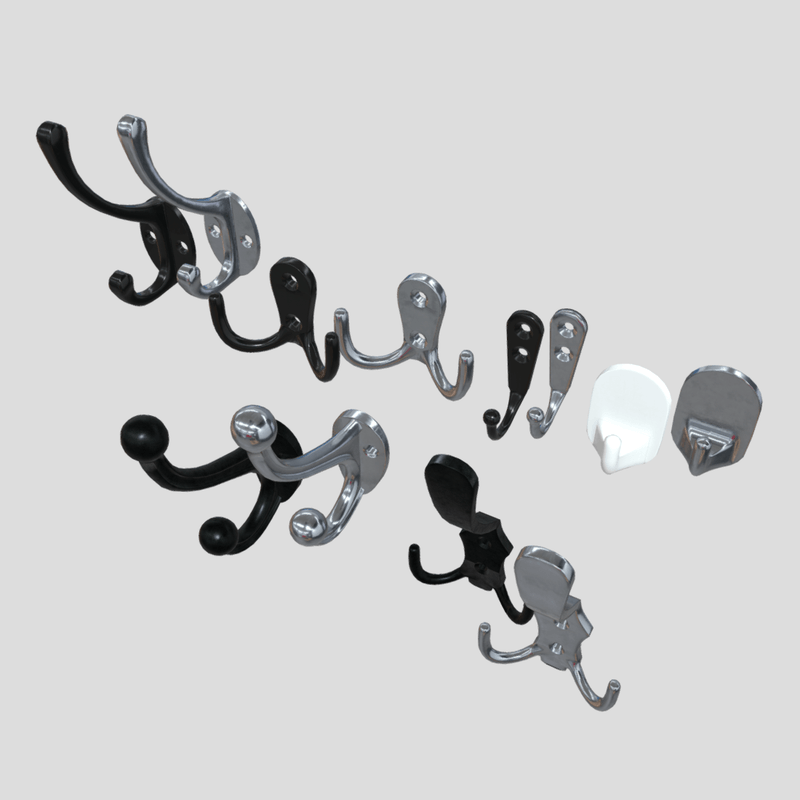Coat Hook Pack - low poly PBR 3d model