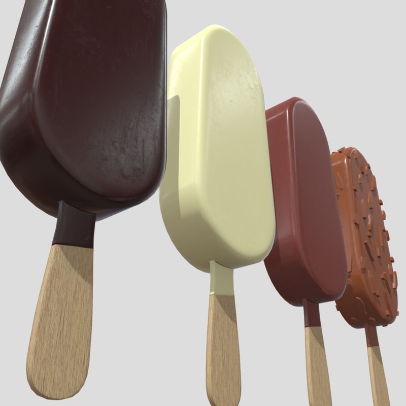 Popsicle Pack - low poly PBR 3d model