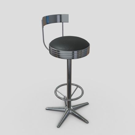 Stool 5 - low poly PBR 3d model