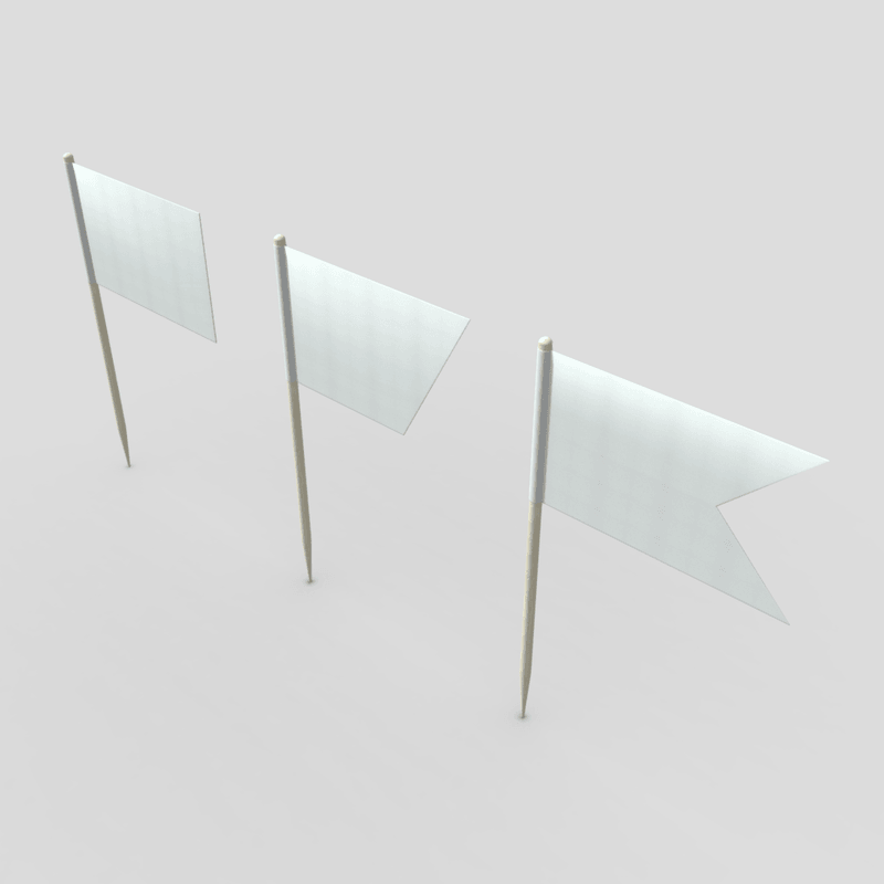 Tooth Pick Flags - low poly PBR 3d model