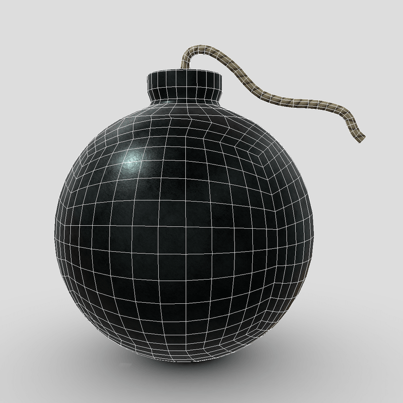 CC0 - Bomb - low poly PBR 3d model