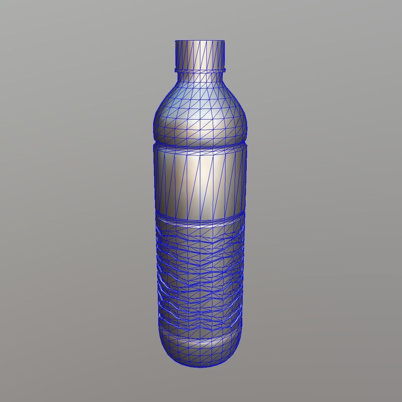 Plastic Bottle - low poly PBR 3d model