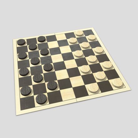 Checkers - low poly PBR 3d model