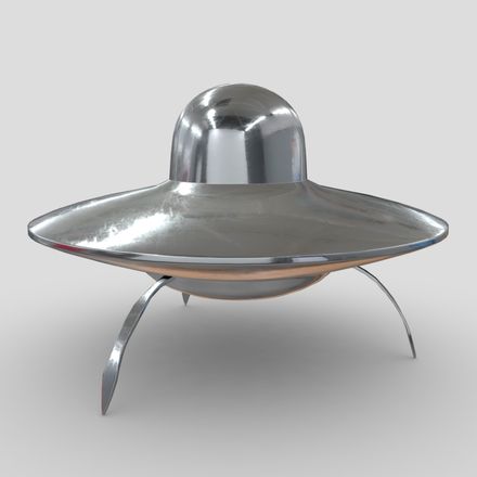 CC0 - UFO - low poly PBR 3d model