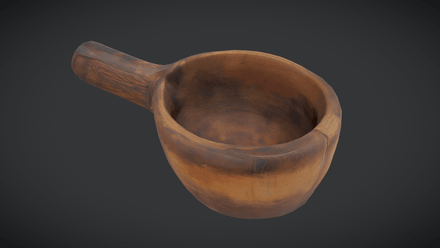 Rustic Wooden Cup - low poly PBR 3d model