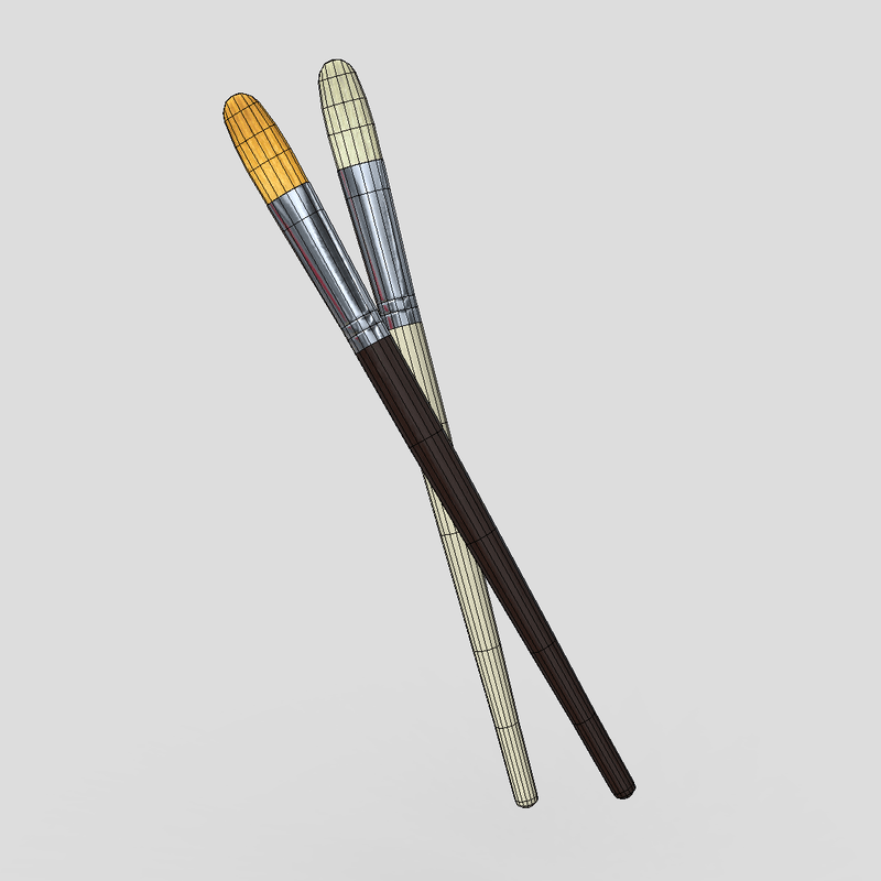 CC0 - Paint Brush 3 - low poly PBR 3d model