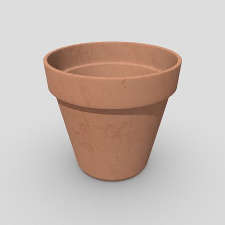 CC0 - Plant Pot - low poly PBR 3d model