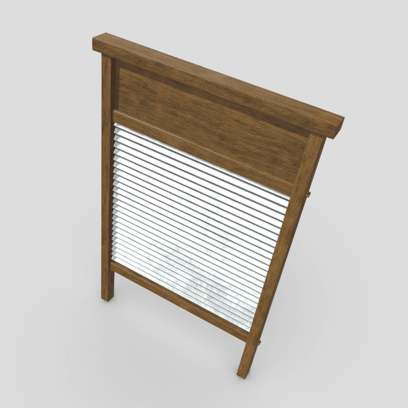 Washboard - low poly PBR 3d model