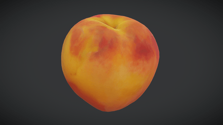 Peach - low poly PBR 3d model