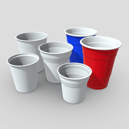 Plastic Cup Pack - low poly PBR 3d model