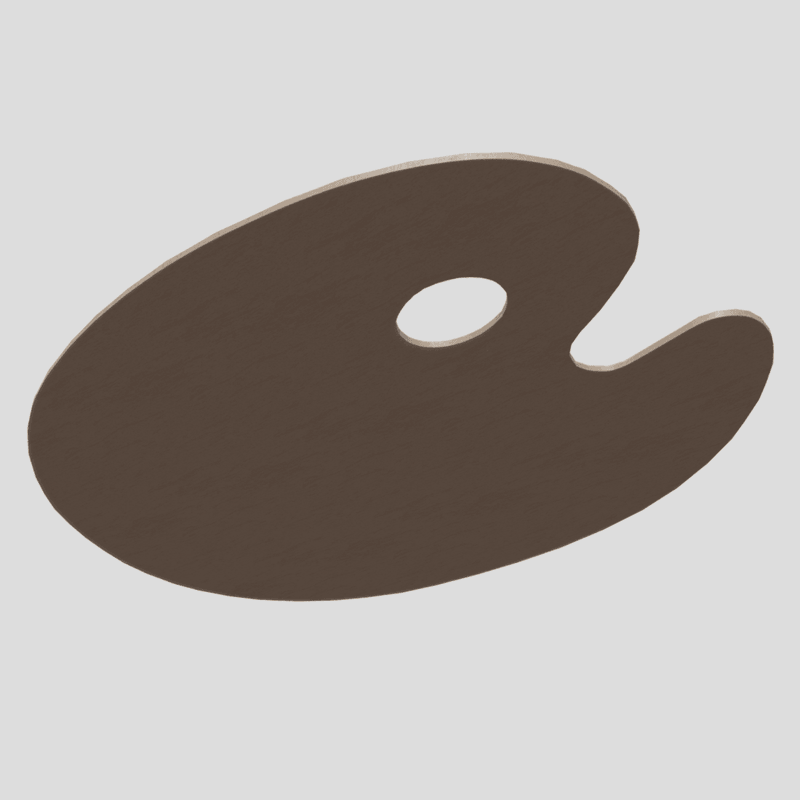 Artist Palette 3 - low poly PBR 3d model