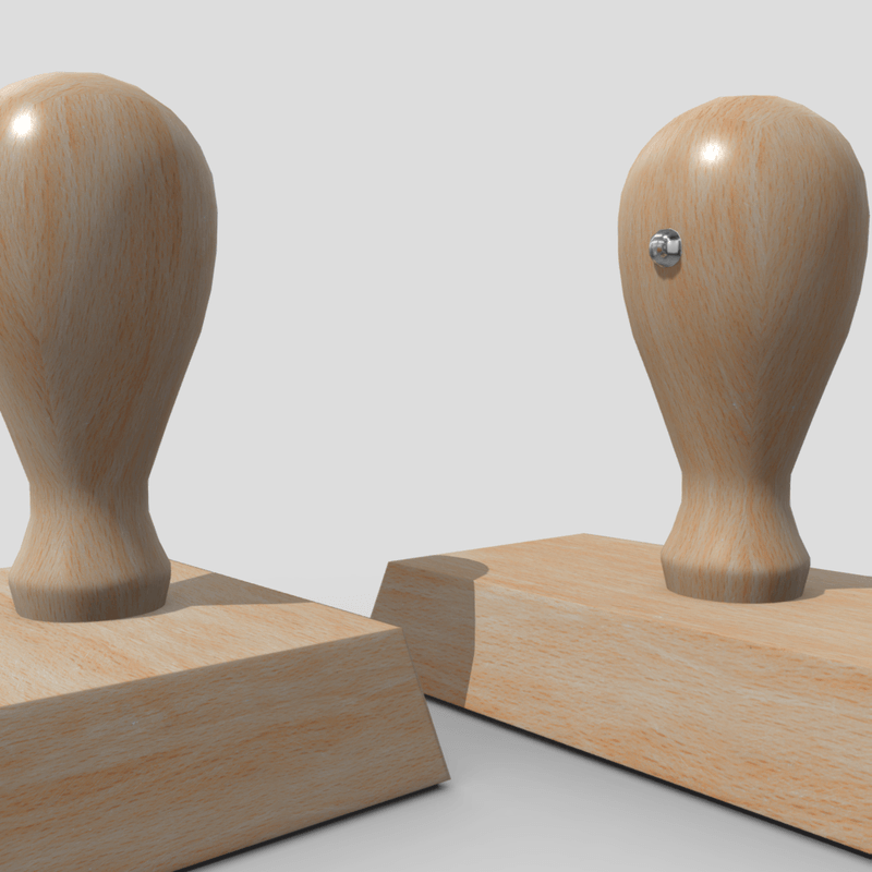 Rubber Stamp 2 - low poly PBR 3d model