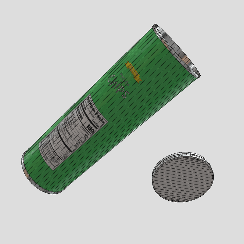 Potato Chips Tube 3 Open - low poly PBR 3d model