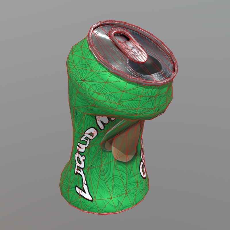 Beverage Can Deformed 1 / Liquid Mushroom - low poly PBR 3d model