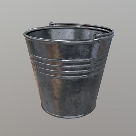 Bucket - low poly PBR 3d model