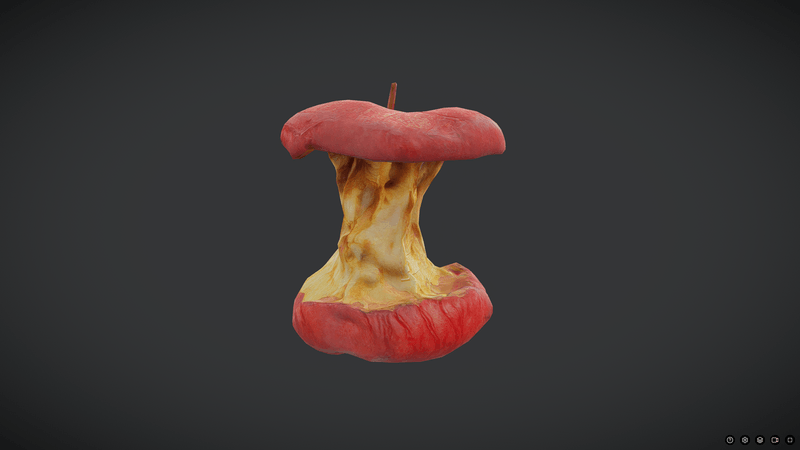 Rotten Apple Core - low poly PBR 3d model