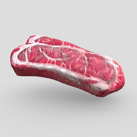 Raw Steak - low poly PBR 3d model