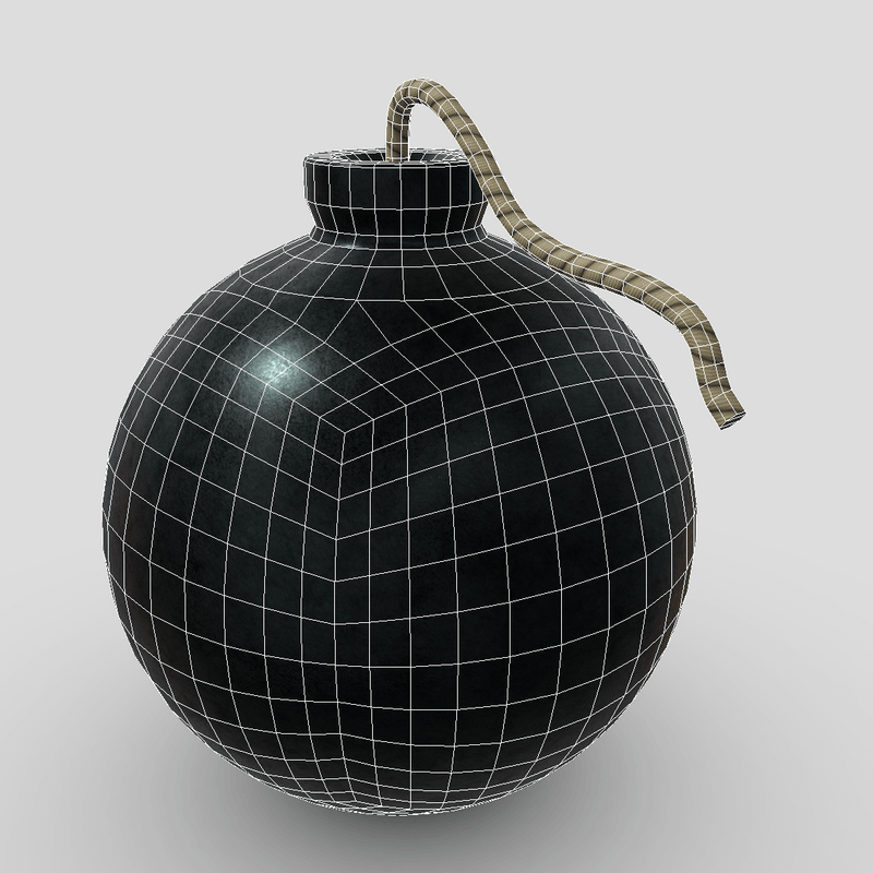 CC0 - Bomb - low poly PBR 3d model
