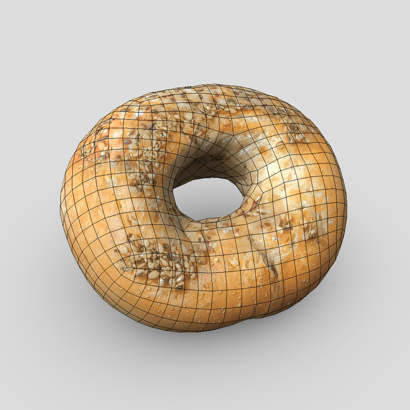 Bagel 3 - low poly PBR 3d model