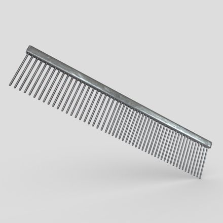 Steel Hair Comb - low poly PBR 3d model