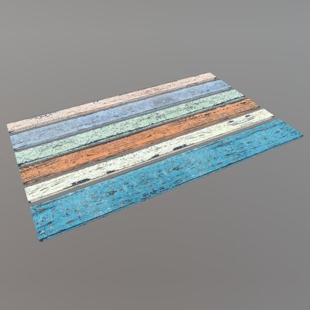 Planks colored - low poly PBR 3d model