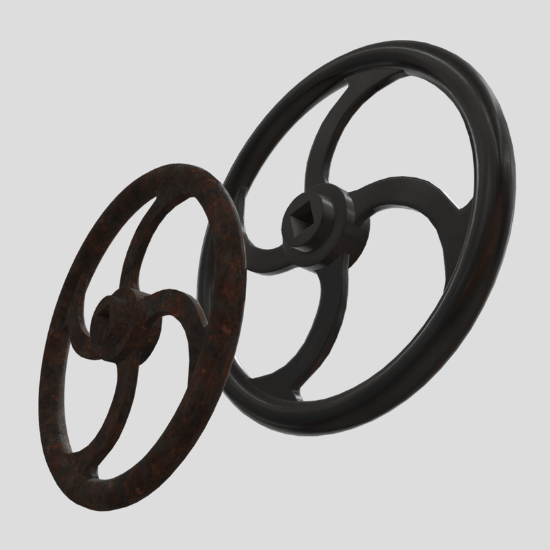Crank Wheel - low poly PBR 3d model