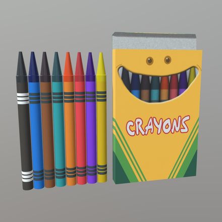 CC0 - Crayons - low poly PBR 3d model