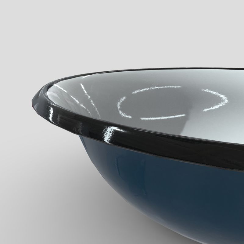 Enamel Bowl 3 - low poly PBR 3d model