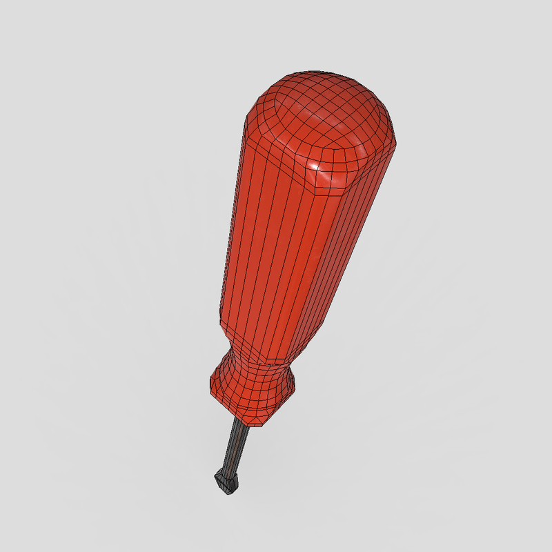 CC0 - Screwdriver - low poly PBR 3d model