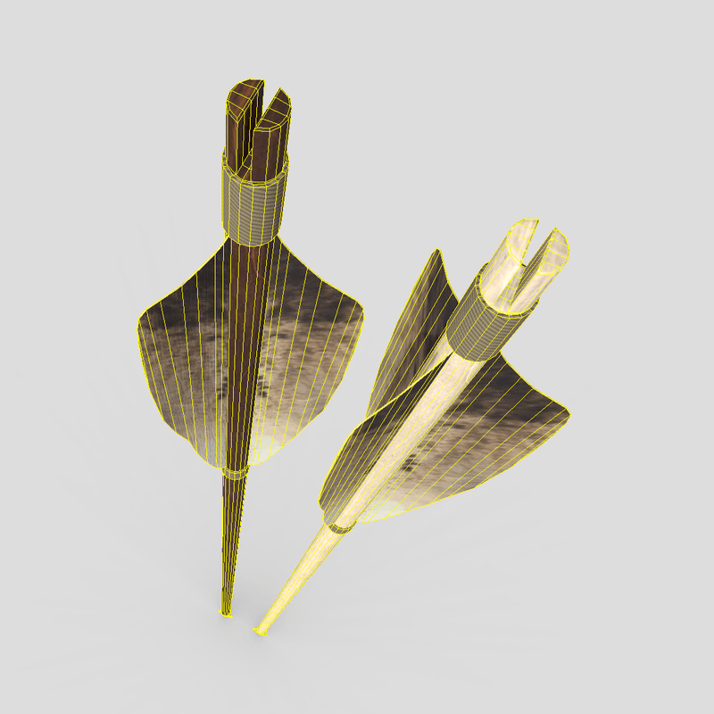 Wooden Arrow 1 - low poly PBR 3d model