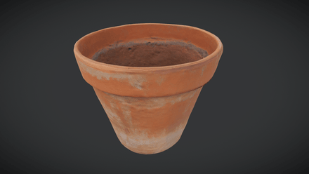 Terracotta Pot - low poly PBR 3d model