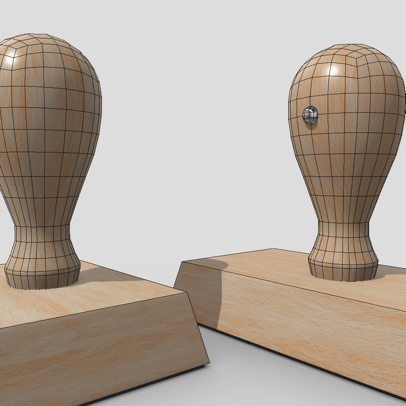 Rubber Stamp 2 - low poly PBR 3d model