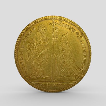 Gold Coin 5 - low poly PBR 3d model