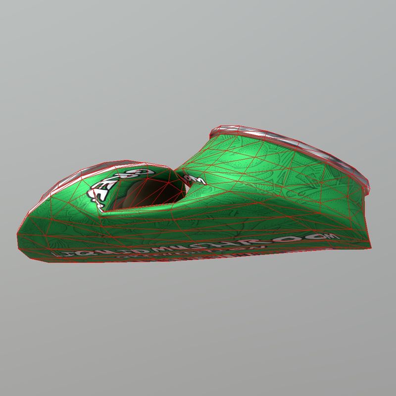 Beverage Can Deformed 2 / Liquid Mushroom - low poly PBR 3d model